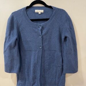 Y2K Jones New York Women's Classic Blue Babydoll Cotton Knit Cardigan